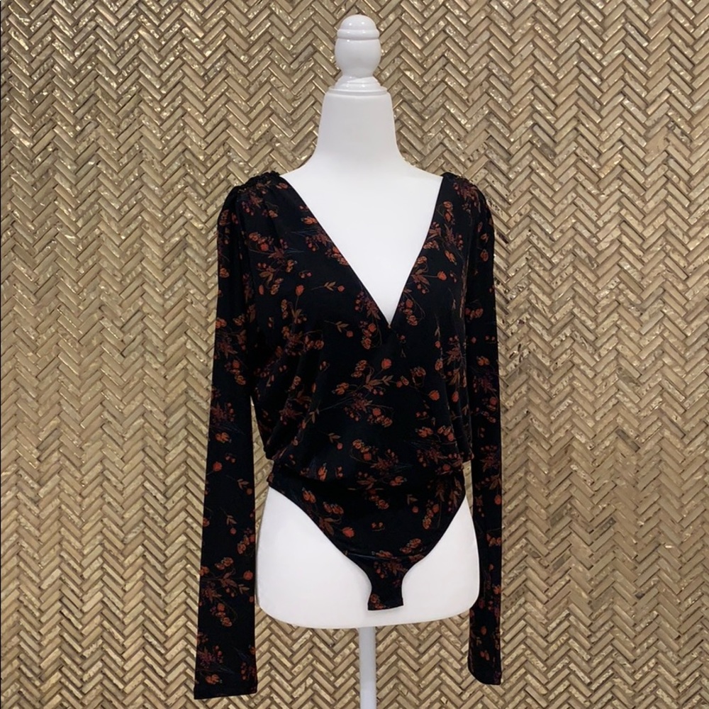 BCBGeneration Floral Bodysuit Shirt